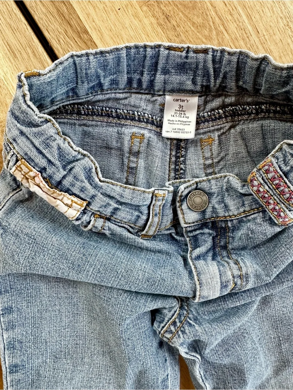 Vintage Y2K Carter’s Girls Flare Jeans Embroidered Floral Denim